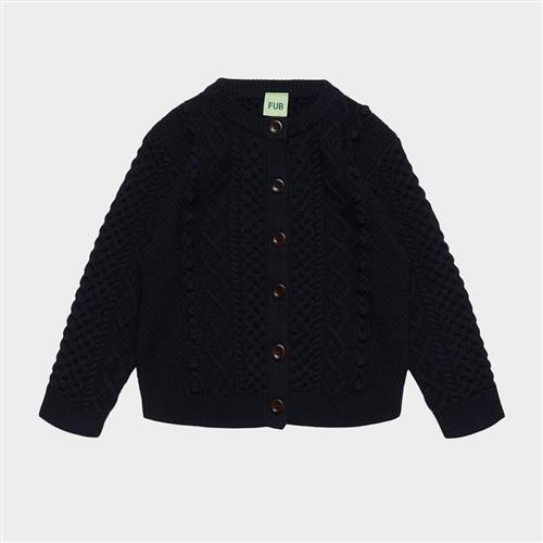 FUB Aran Cardigan Dark Navy Dark Navy 140 cm  Marineblå  140 cm
