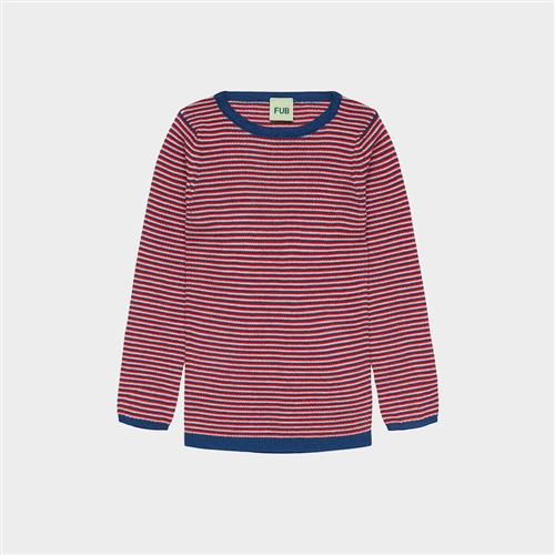 FUB Rib Blouse Ecru Classic Red Deep Indigo Ecru Classic Red Deep Indigo 90 cm  Rød  90 cm  Drenge, Piger