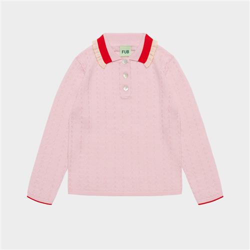 FUB Pointelle Polo Rose Quartz Rose Quartz 120 cm  Lyserød  120 cm  Piger