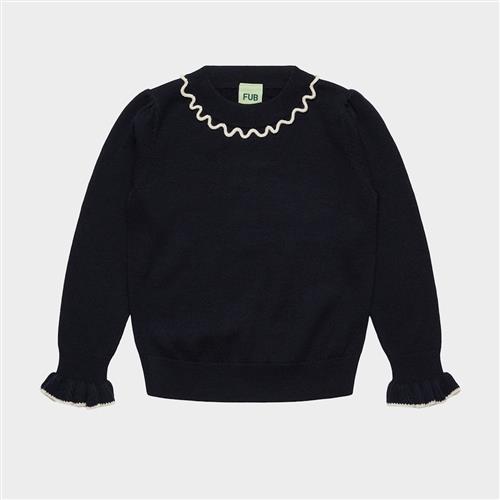 FUB Frill Jumper Dark Navy Dark Navy 90 cm  Marineblå  90 cm  Piger