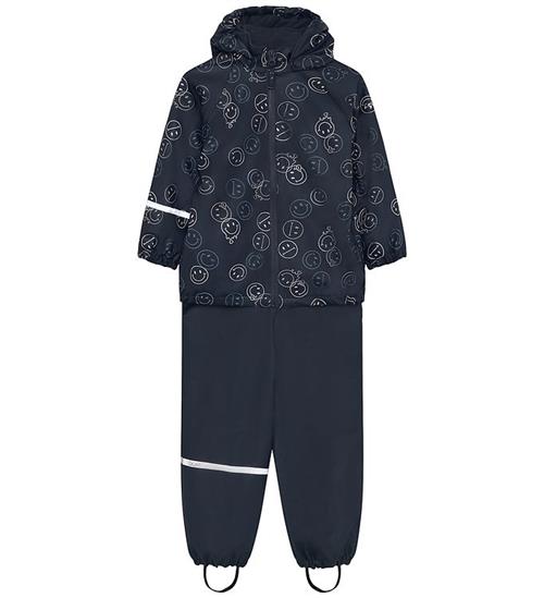 CeLaVi Regntøj m/u Seler - Fleece - PU - Navy m. Print