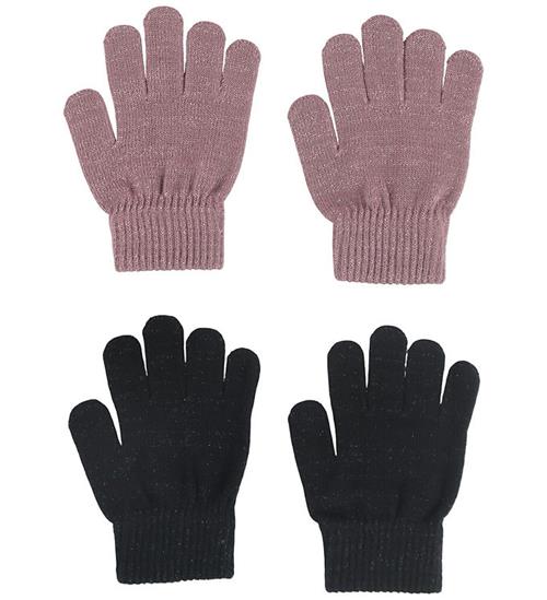 Name It Handsker - Strik - NkfMagic - 2-pak - Black/WISTFUL MAUV