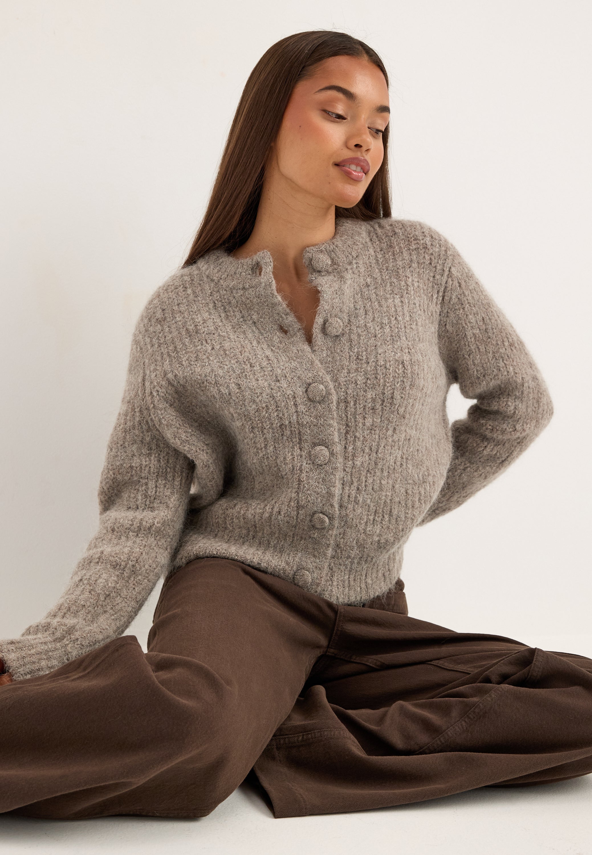 SELECTED Slwgabriella Ls Button Cardigan