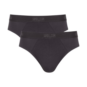 Sloggi 2P SLG Base Midi Briefs Mørkgrå  bomuld Large Herre