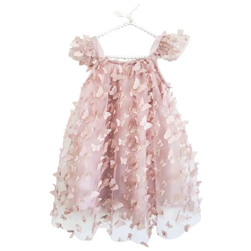 DOLLY by Le Petit Tom Tylkjole Med Sommerfugler Lyserød Dolly Pink-4-6 Y  Lyserød  4-6 år  Piger