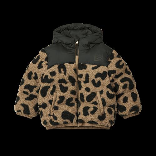 Liewood Noam Pile Jacket Mega Leo Spot Pale Tuscany Mega Leo Spot Pale Tuscany 116 cm  Beige  116 cm  Drenge, Piger
