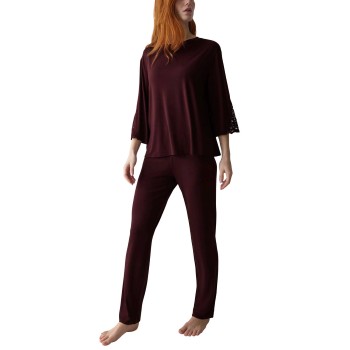 Triumph Amourette PK LSL Pyjama Set Mørkelilla modal fibre 46 Dame