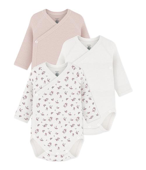 Petit Bateau 3-Pack Long-Sleeve Baby Bodysuits Variante 1 Variante 1 1 Y  Creme  1 år