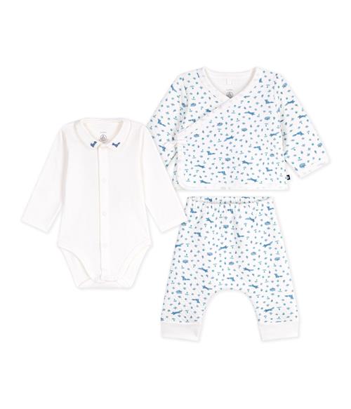 Petit Bateau 3-Piece Baby Set Marshmallow Multicolor Marshmallow Multicolor 6 Months  Hvid  6 måneder  Drenge, Piger