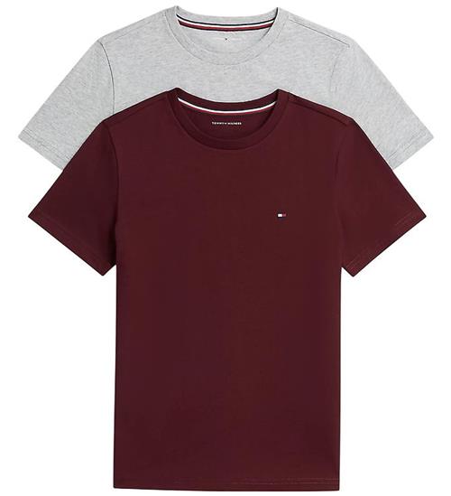 Tommy Hilfiger T-shirt - 2-pak - Light Gry Heather/Burgundy Pink