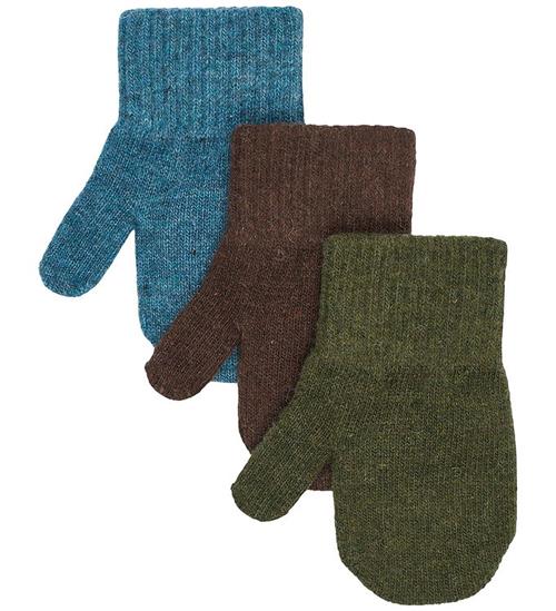 Mikk-Line Luffer - Uld - 3-pak - Blue Mirage/Kombu Green/Coffee