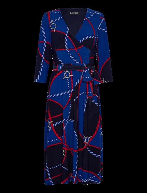 Lauren Ralph Lauren | Rope-Print Surplice Stretch Jersey Dress | 32