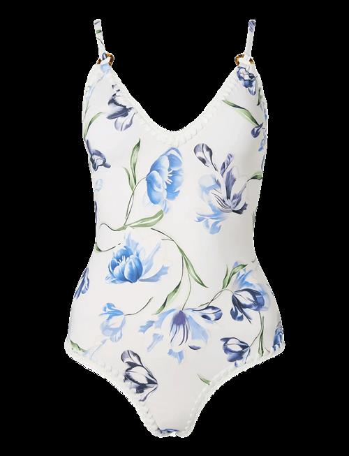 Malina | Nila V-Neck Crochet Trimmed Swimsuit | M