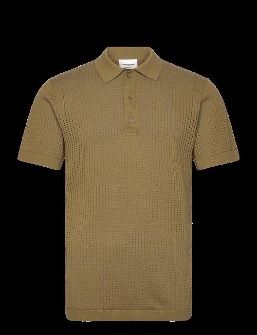 Lindbergh | Crochet Knitted S/S V-Neck Polo | L