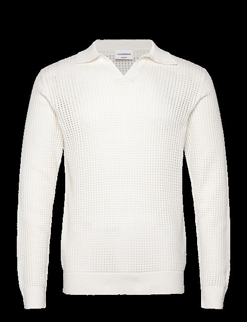 Lindbergh | Crochet Knit L/S V-Neck Polo | XL