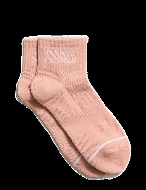 Girlfriend Collective | Please Recycle Quarter Crew Sock | ONE SIZE