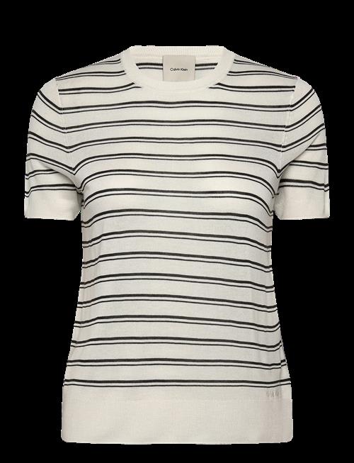 Calvin Klein | Viscose Short Sleeve Sweater Str | M