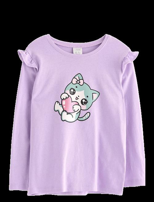 Lindex | Top With Frill Detail Cat Prin | 92