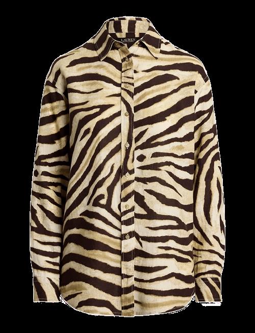 Lauren Ralph Lauren | Relaxed Fit Zebra-Print Linen Shirt | S