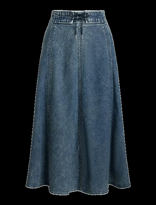 Lauren Ralph Lauren | Denim Drawcord Midi Skirt | 32