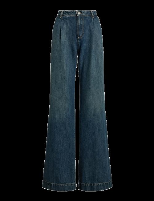 Lauren Ralph Lauren | High-Rise Pleated Wide-Leg Jean | 34