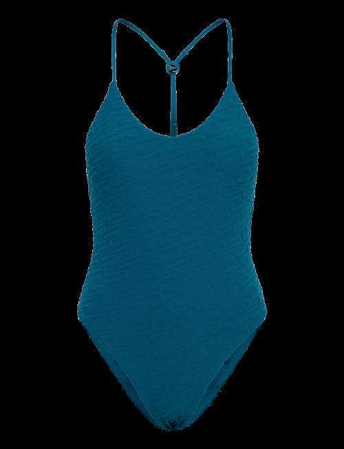 NIKE SWIM | Nike Swoosh Terry Towelling V Neck One Piece | M