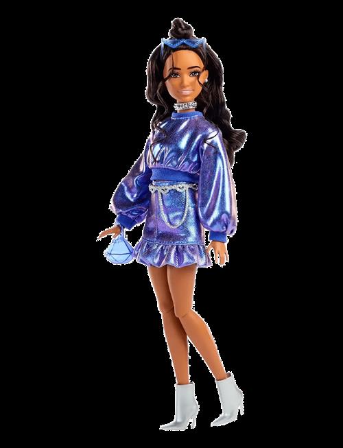 Barbie | Deluxe Style Fashion Doll #7 In Metallic Blue Top And Skirt With Accessories, Brunette | ONE SIZE
