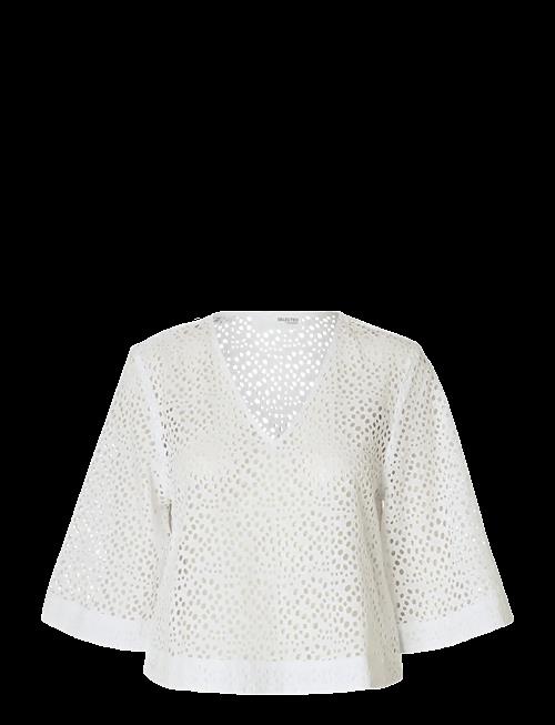 Selected | Slflaerke 3/4 Cropped Broderi Ang Top B | 36