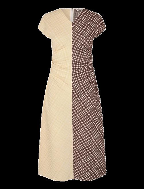 STINE GOYA | 2118 Checkered Jersey, Ruched Waist | XS