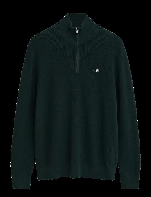 Gant | Cotton Merino Ribbed Half Zip | XL