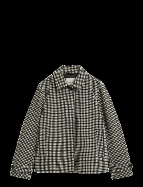 Gant | Checked Short Wool Blend Car Coat | XL/XXL