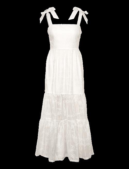Malina | Adri Embroidered Tie Strap Maxi Dress | 36