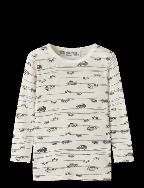 name it | Nmmwang Wool Rib Ls Top Aop Noos | 104