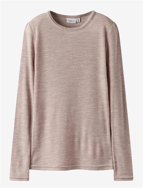 name it | Nknwax Wool Rib Ls Top | 134-140
