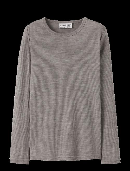 name it | Nknwax Wool Rib Ls Top | 134-140