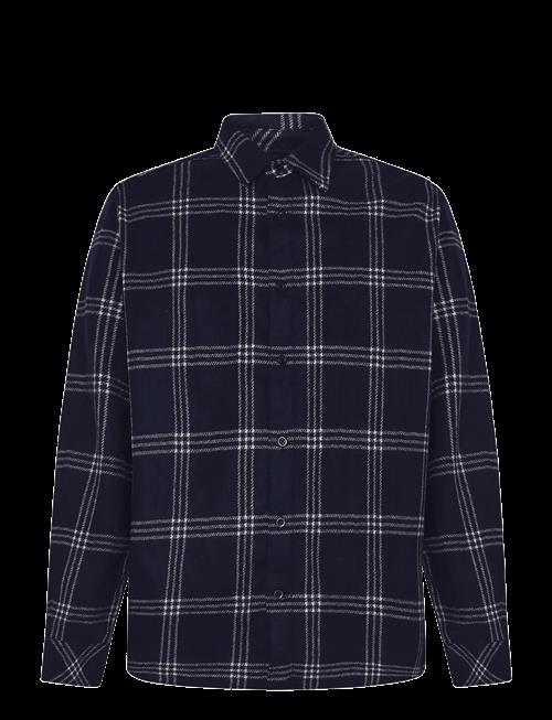Knowledge Cotton Apparel | Merino Wool Checked Shirt Rws | XXXL