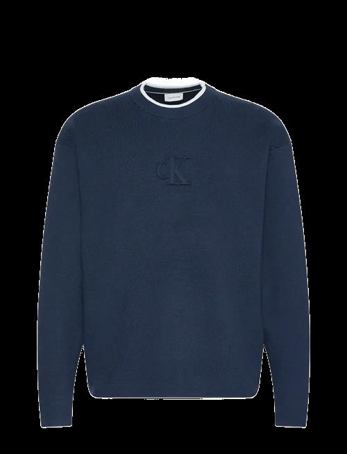 Calvin Klein Jeans | Ls Embossed Logo Crewnk Sweater | L