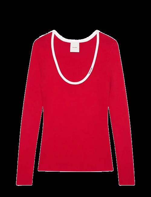 Calvin Klein Jeans | Ls Color Blocked Cotton Sweater | S