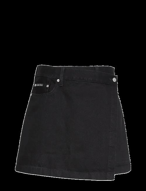 Calvin Klein Jeans | Denim Mini Wrap Skirt Soft Black | 26