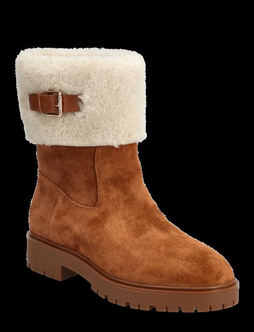 Lauren Ralph Lauren | Allyson Shearling & Suede Lace-Up Bootie | 37
