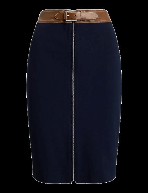 Lauren Ralph Lauren | Faux-Leather-Trim Ponte Pencil Skirt | 40