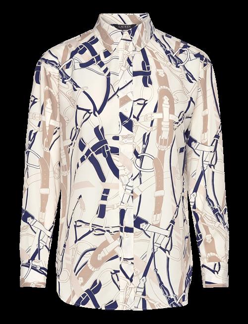 Lauren Ralph Lauren | Relaxed Fit Belting-Print Crepe Shirt | M