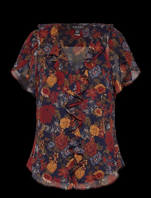 Lauren Ralph Lauren | Floral Ruffle-Trim Georgette Blouse | S