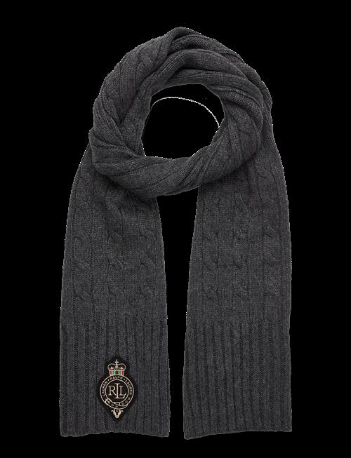 Lauren Ralph Lauren | Crest-Patch Cable-Knit Scarf | ONE SIZE