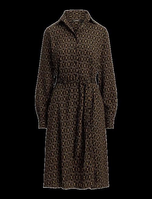 Lauren Ralph Lauren | Chain-Print Crepe Shirtdress | 40