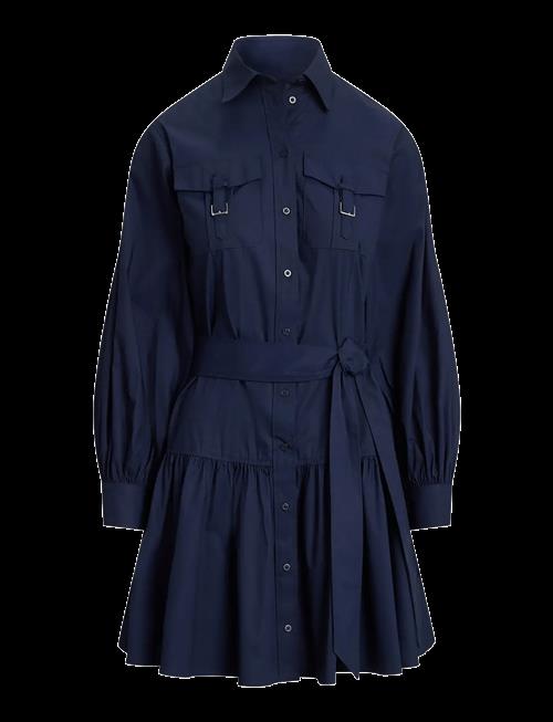 Lauren Ralph Lauren | Buckle-Trim Cotton-Blend Shirtdress | 42