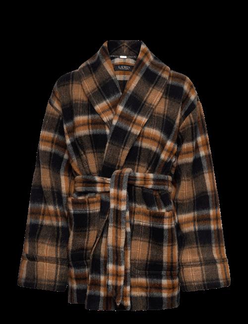Lauren Ralph Lauren | Plaid Wool-Blend Shawl-Collar Wrap Coat | L