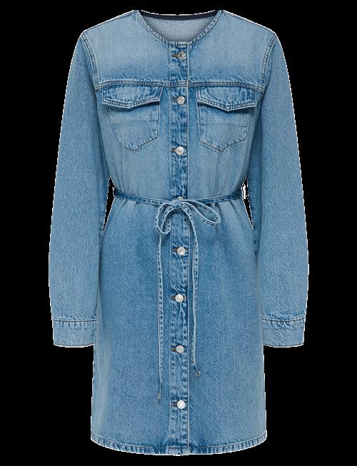 ONLY | Onlminnie No Collar Belt Denm Dress | S