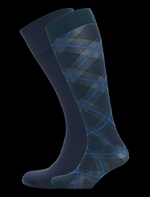 Swedish Stockings | 2-Pack Franka Check & Solid Knee Highs | ONE SIZE
