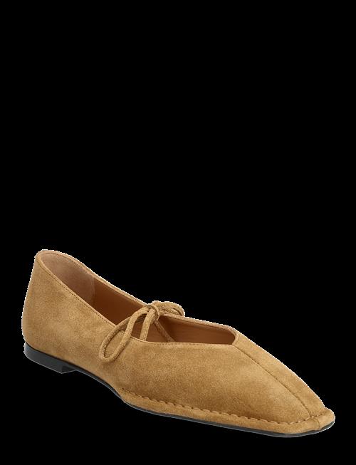 ALOHAS | Sway Suede Coffee Brown Leather Ballet Flats | 39